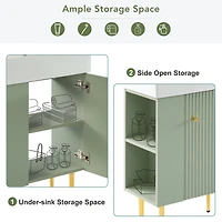 Streamdale Modern 21.6" Green Vanity Cabinet with Ceramic Sink