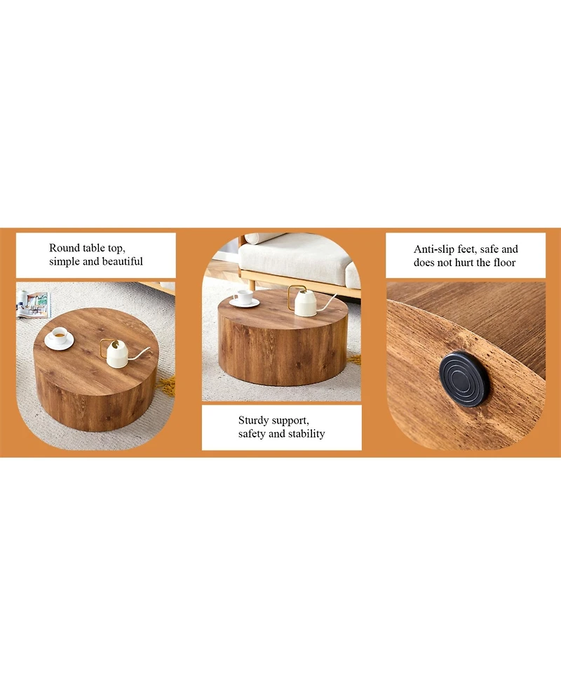 Streamdale Versatile Cylindrical Table with Patterned Design