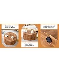 Streamdale Versatile Cylindrical Table with Patterned Design