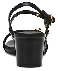 Anne Klein Women's Mackenzie Strappy Buckle Block Heel Dress Sandals