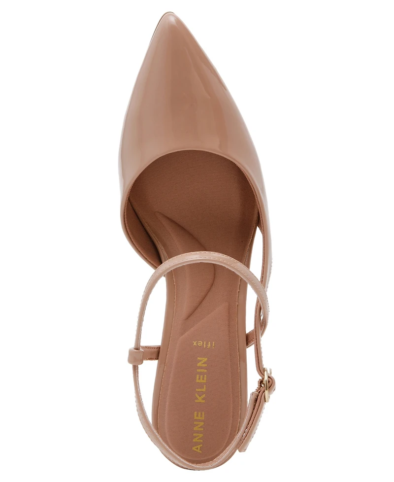 Anne Klein Women's Bliss Pointed Toe Strappy Block Heel Pumps