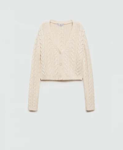 Mango Women's Buttoned Knit Braided Cardigan