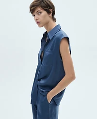Mango Women's Satin Bow Shirt