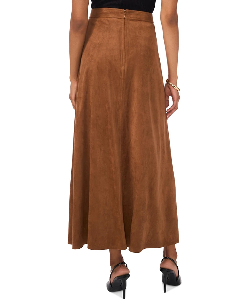 Vince Camuto Women's Faux-Suede A-Line Maxi Skirt