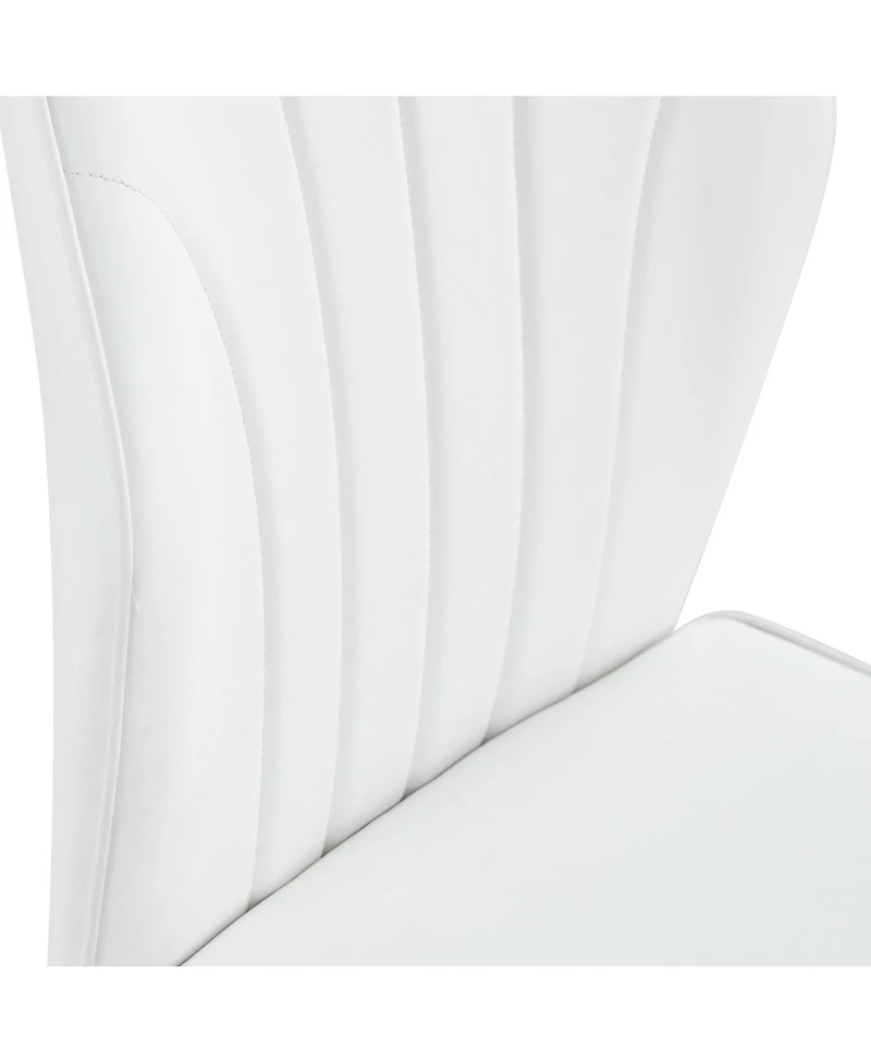 Streamdale Modern Pu Backrest Dining Chairs with Black Metal Legs