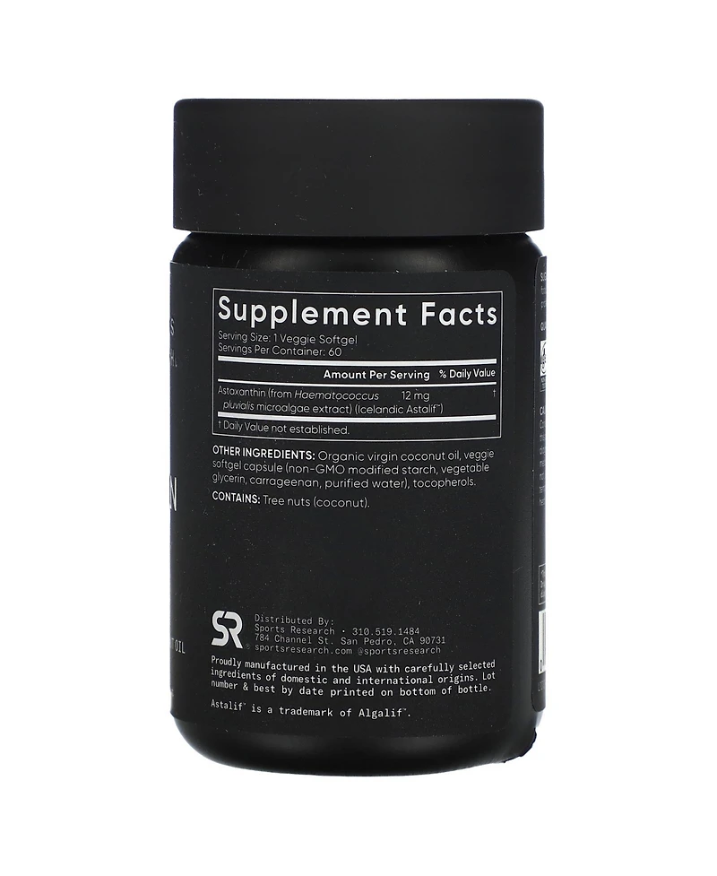 Sports Research Astaxanthin 12 mg