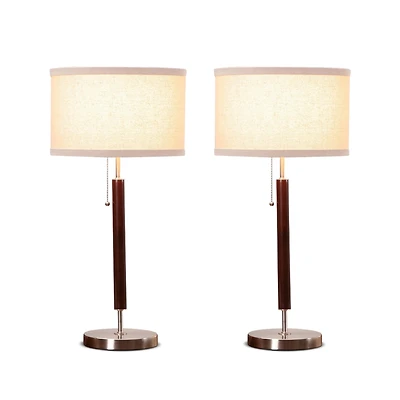 Carter Wood Led Table Lamp Bundle (26"), Bulbs Included