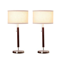 Carter Wood Led Table Lamp Bundle (26"), Bulbs Included
