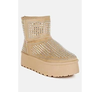 Xoras Chunky Rhinestones Ankle Boots