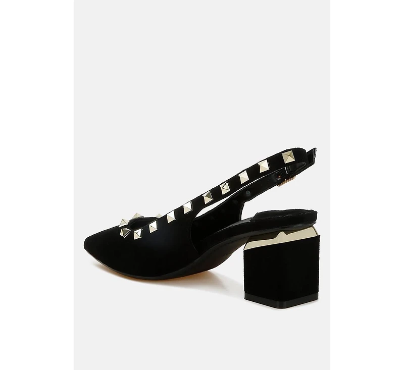 Ameya Stud Emebllished Microfiber Sandals Women