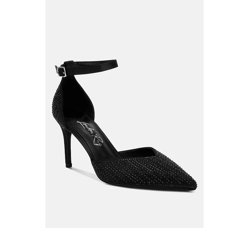 Wanda Pearls & Sequins Embellished Stiletto Sandals