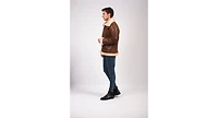 Men's Leather Sheepskin Jacket, Brown, Created for Macy's