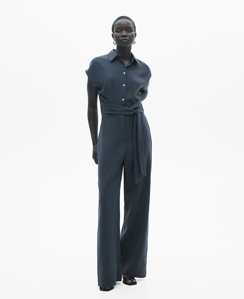 Mango Women's Bow Long Jumpsuit