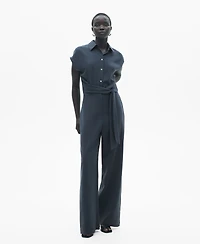 Mango Women's Bow Long Jumpsuit