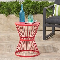 Lassen Modern Hourglass Side Table: Durable, Stylish Outdoor Accent