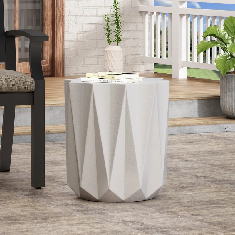 Streamdale Geometric Concrete Side Table Durable, Eye-Catching