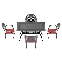Streamdale 5-Piece Cast Aluminum Patio Set with Cushions