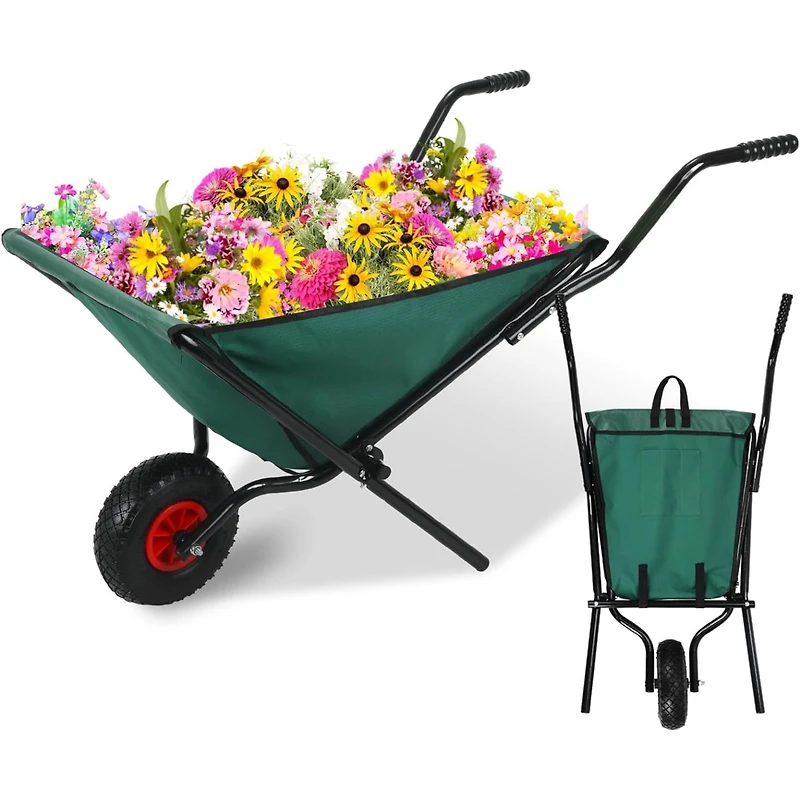Streamdale Collapsible Wheelbarrow 176 lbs, 10" Tire, Oxford Cloth