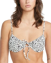 Volcom Juniors' Ditsy Daze Printed Tie-Front Bikini Top