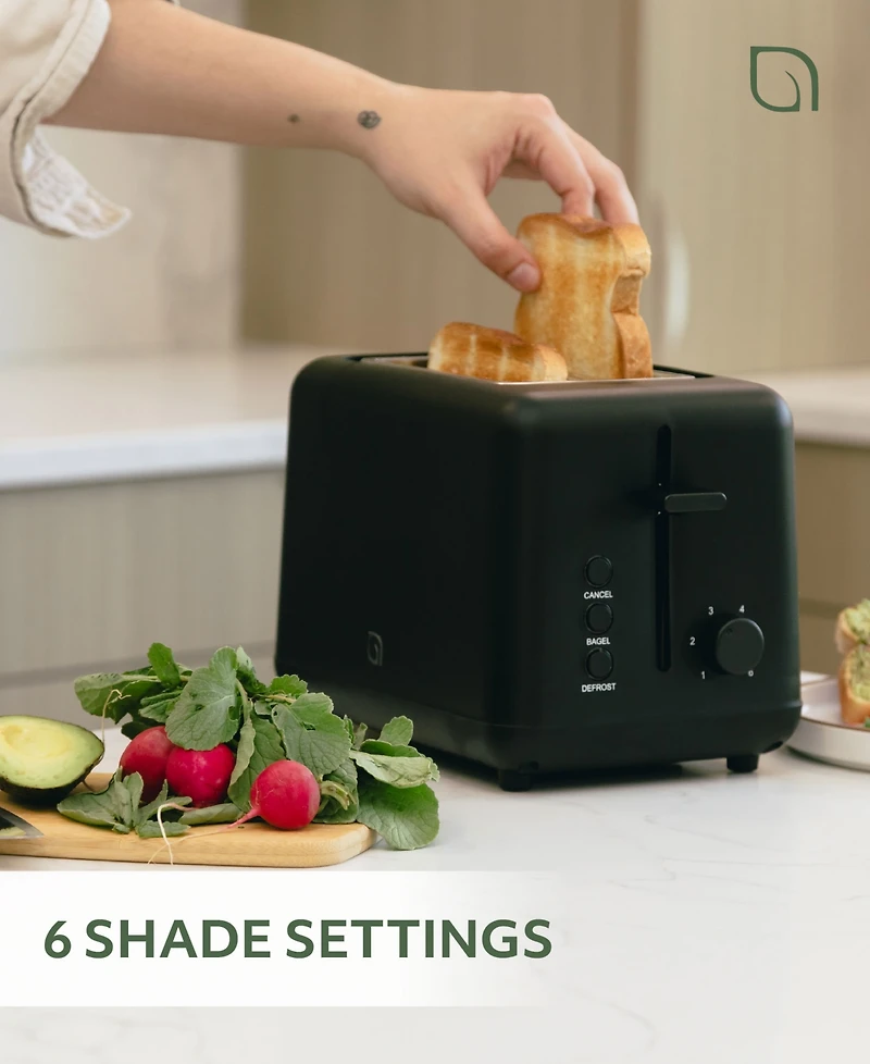 Willow Kitchen 2-Slice Toaster with Wide Slots - Perfect for Toast Bagels, Compact Design, Crumb Tray