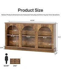 Tribesigns Farmhouse Console Table, 63-Inch Long Entryway Table with 3 Tier Storage, Wooden Rectangular Sofa Table Behind The Couch