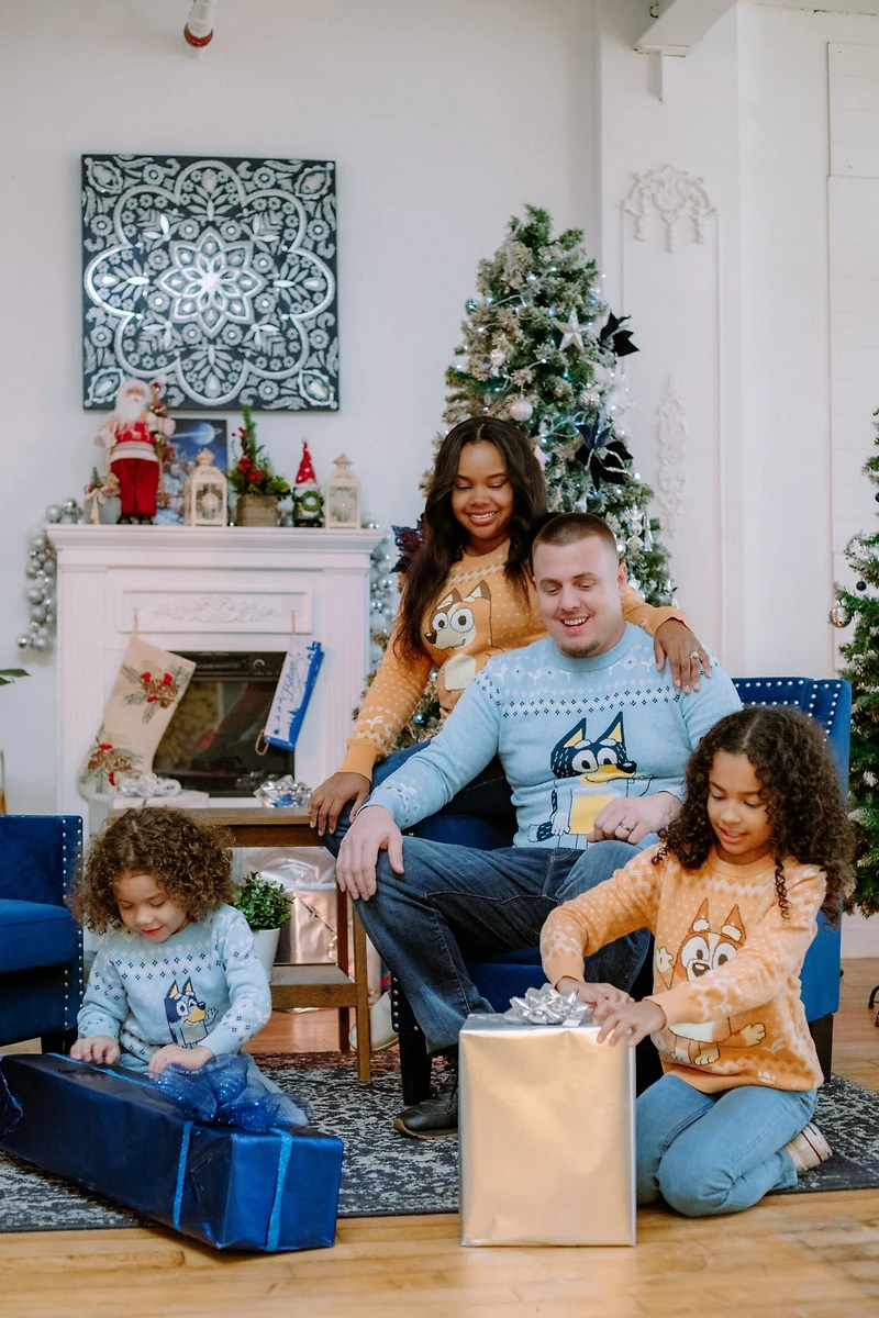 Bluey Toddler Girls Bingo Chilli Mom Bandit Dad Christmas Long Sleeve Sweater to