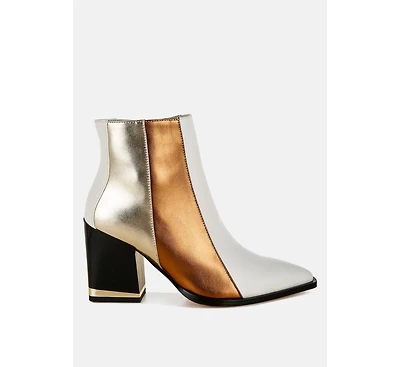 London Rag Stemon Three Tone Block Heel Boots Women
