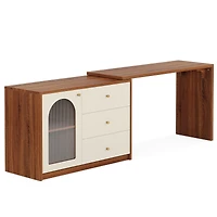 Tribesigns L Shaped Computer Desk with Drawers, Modern Corner Home Office Desk with Reversible Storage Cabinet, Long Study Writing Desk Workstation