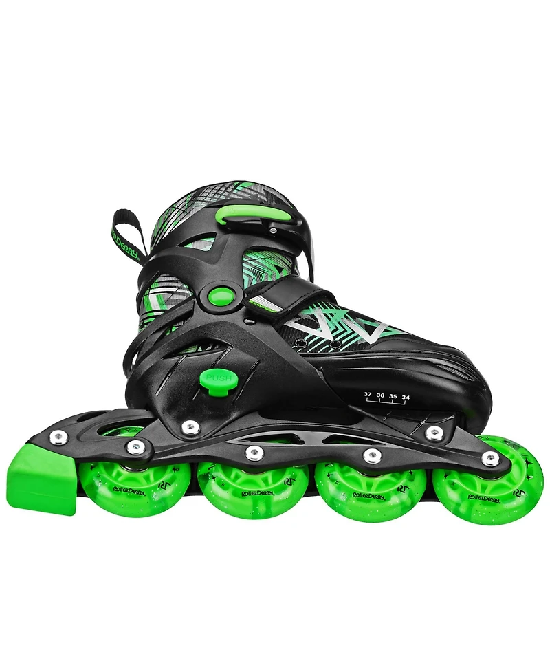 Roller Derby Stryde Lighted Boy's Adjustable Inline Skates Small (11-1)