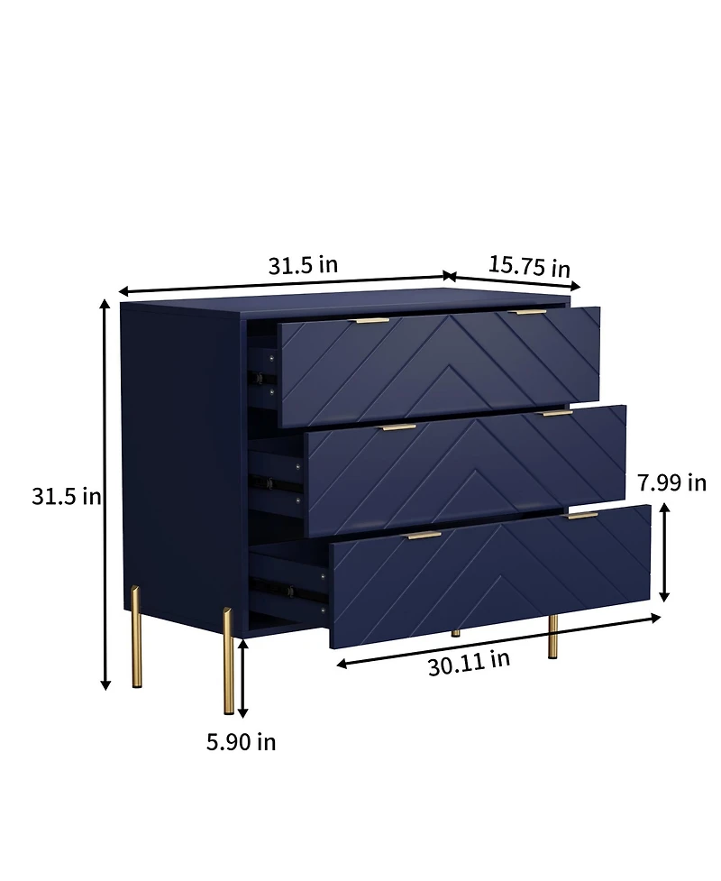 3-Drawer Dresser Chest Cabinet