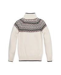 Hope & Henry Baby Boys Long Sleeve Half Zip Raglan Ski Sweater