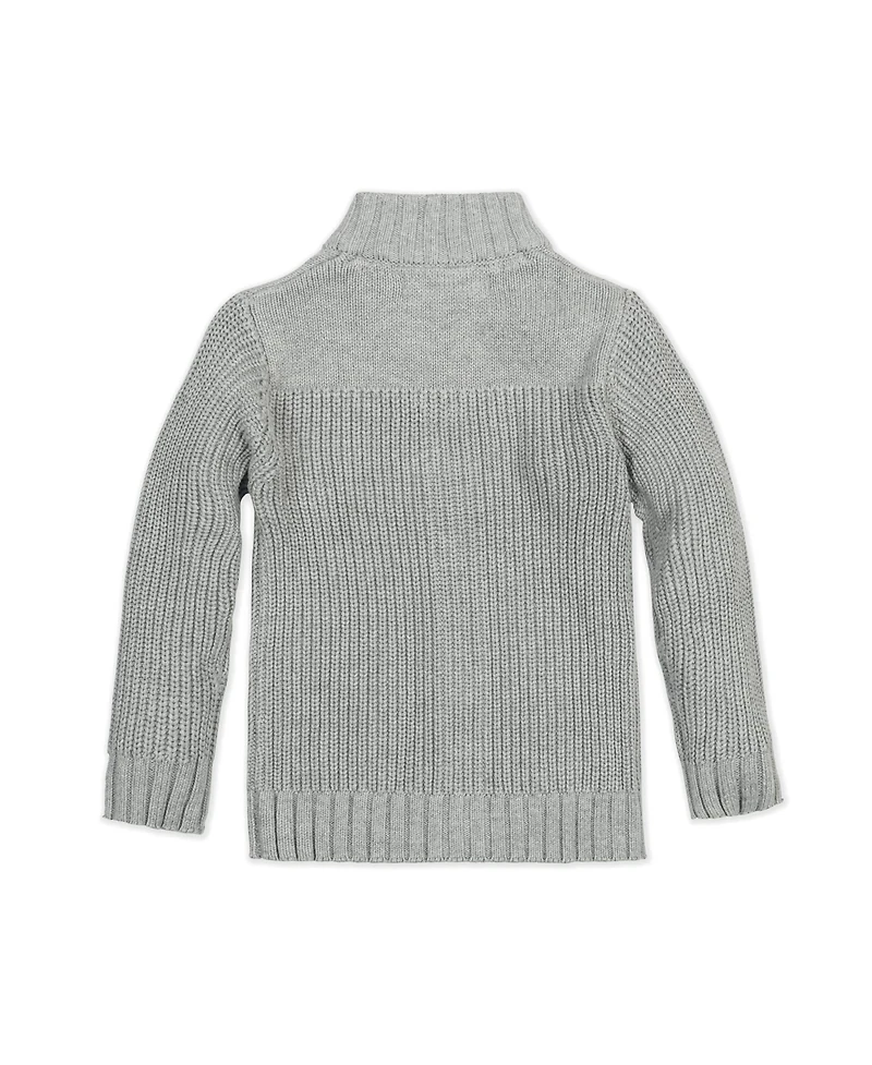 Hope & Henry Baby Boys Organic Long Sleeve Mock Neck Cardigan