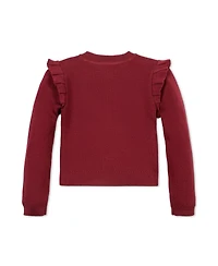 Hope & Henry Baby Girls Milano Ruffle Shoulder Cardigan