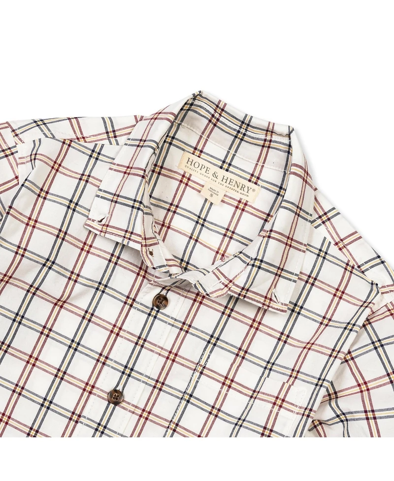 Hope & Henry Baby Boys Stretch Poplin Long Sleeve Button Down Shirt