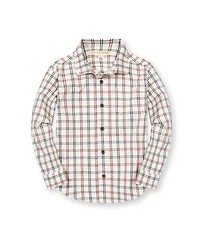 Hope & Henry Baby Boys Stretch Poplin Long Sleeve Button Down Shirt