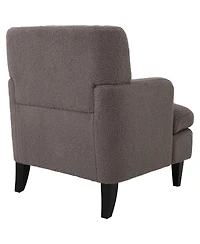 Simplie Fun Upholstered Accent Chair Tufted Armchair for Living Room and Bedroom, Russet Brown