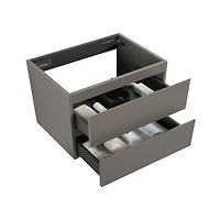 Wall mount cabinet Without basin, Gray color, With two drawers, Pre-assembled