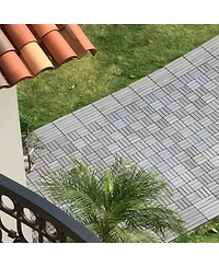 Streamdale Furniture 30-Piece Deck Tile Set, Acacia Hardwood, Light Gray