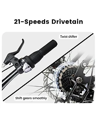 Streamdale Furniture Mountain Bike 24 Inch Wheels, 21-Speed Full Suspension Mens Womens Trail Commuter City Mountain Bike, High Carbon Steel Frame Dis