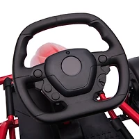 24V 8.1 Mph Electric Go Kart, Drifting Car Battery Powered Ride on Toy Outdoor with Slow Start, Music, Horn Honking and Safety Belt, for 8-12 Years Ol