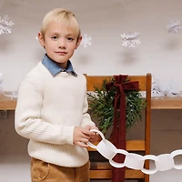 Hope & Henry Boys Organic Long Sleeve Herringbone Detail Crew Neck Pullover Sweater