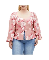 City Chic Plus Size Sweet Adelyn Print Top