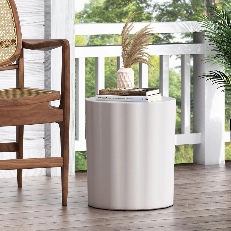 Streamdale Versatile Concrete End Table Indoor/Outdoor, Lightweight, No Assembly