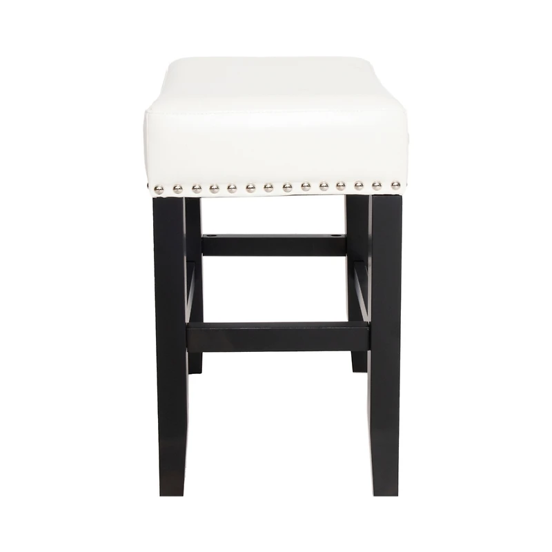 Streamdale Furniture 26-Inch Backless Ivory Leather Counter Stool (Set Of 2)