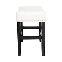 Streamdale Furniture 26-Inch Backless Ivory Leather Counter Stool (Set Of 2)