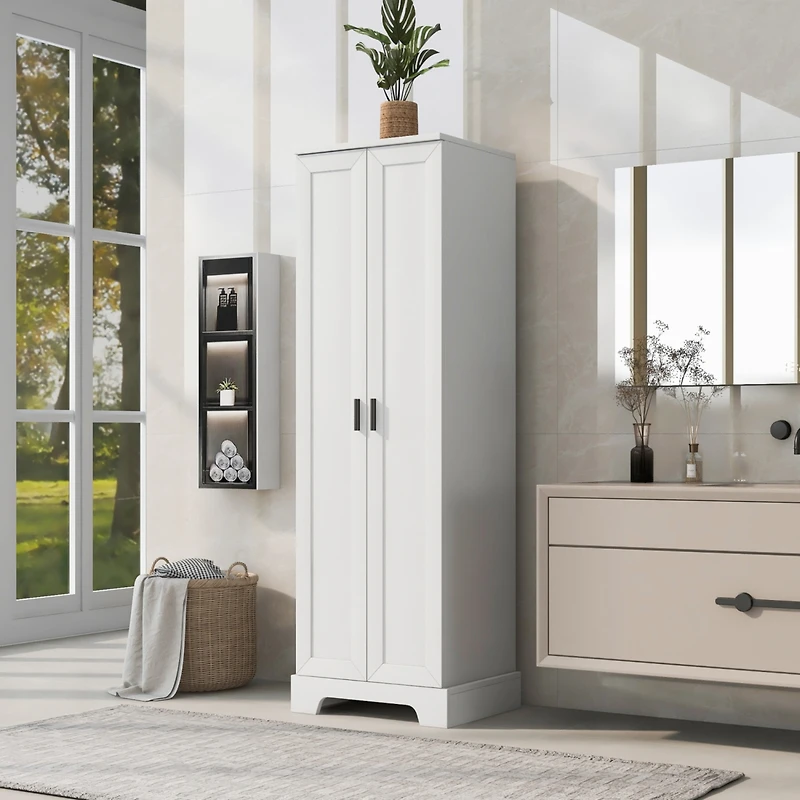 Storage Cabinet with Two Doors for Bathroom, Office, Adjustable Shelf, Mdf