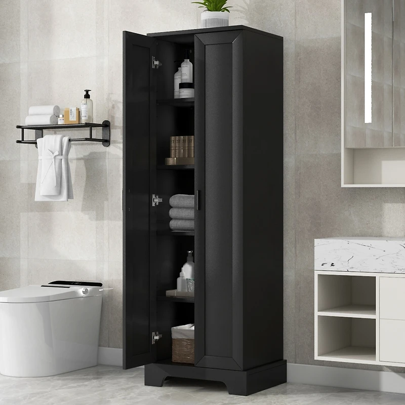 Storage Cabinet with Two Doors for Bathroom, Office, Adjustable Shelf, Mdf