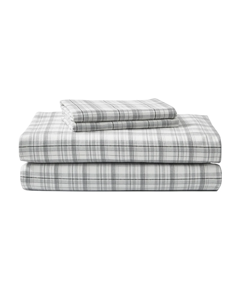 Eddie Bauer Printed Cotton Flannel 3-Pc. Sheet Set, Twin
