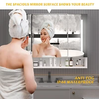 Streamdale Modern Bathroom Cabinet with Mirror, Led Lights, Storage