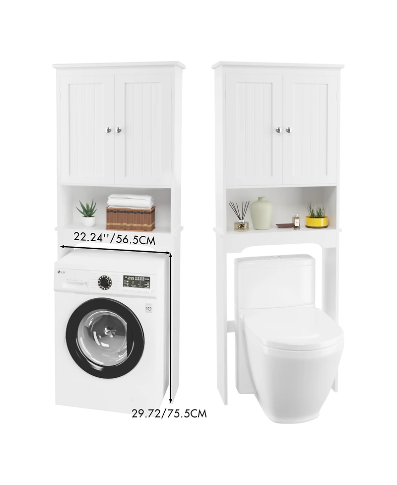 Over The Toilet Storage Cabinet, Bathroom Shelf Over Toilet, Bathroom Storage Cabinet Organizer, Wood Bathroom Space Saver, White